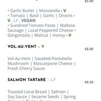 Screenshot of vegan bruschetta from menu  at The View Bar & Kitchen in Zebbug