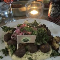 Cauliflower and vegan meatballls  at Meatballs For The People in Stockholm