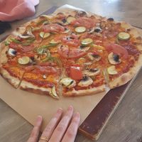 The vegan pizza at Trattoria in Nea Makri