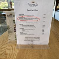 Menu colazione  at Paradise Bay Lido in Mellieha