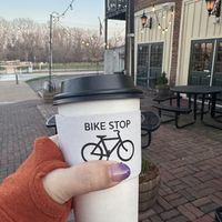 Oat milk latte   at Bike Stop Cafe in St Charles