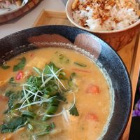 Rice curry with tofu and green tea at UuDam   in Vienna