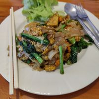 Pad See Ew (vegetarian not vegan) at Charlie and Lek Health Restaurant in Pai