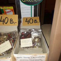 Vegan chocolate at Charlie and Lek Health Restaurant in Pai