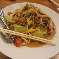 Banana blossom salad at Charlie and Lek Health Restaurant in Pai