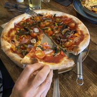 Pizza (vegan cheese available, we requested without)   at Calico Jack  in Skipton