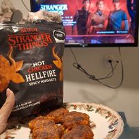 ¡Pudimos disfrutar del final de Stranger Things con esta edición especial de nuggets NotCo! Pican, pero están deliciosos 🔥🥵🌶❤️

¡Con todo el sabor de Hellfire!  at Veggie Deli in Puebla