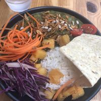 Special of the day : spinach curry and ananas at Princesa do Castelo in Lisbon