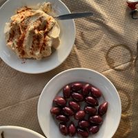 Hummus and Olives  at Voulimeneas Cafe Restaurant in Crete