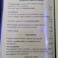 Menu 1 (2 stars marking vegan) at Fiedel in Hannover
