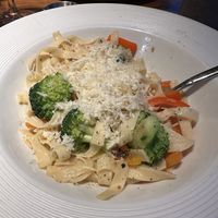 With vegan Parmesan  at Fairfield House Hotel in Ayr