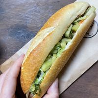 Pickles and meat spicy   at Tu Chau Veggie - Vegan Banh mi in Hanoi