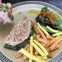 Black bean burger at Whole Life Natural Market in Machias