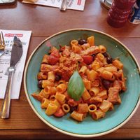 Maccaroni con pollo vegan #Veganuary at L'Osteria in Jena