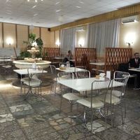 Looking toward the main dining area from the servery/counter at Ayurveda Cafe in Kyiv