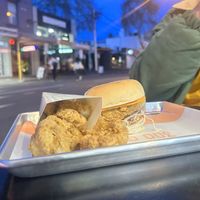 Vegan hot bird burger and cauliflower bites   at 300 Grams in Richmond