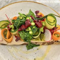 Hummus toast without egg  at Cafè Riutort in Mallorca