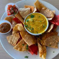 Spinach and cashew queso 😋 at Senor Veggie in San Antonio