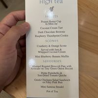 Vegan Menu  at The Secret Garden Tea Company in Vancouver