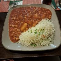 Nr 38, Kichererbsen, Kartoffeln und Reis at Delhi-Roma Restaurant in Wuppertal