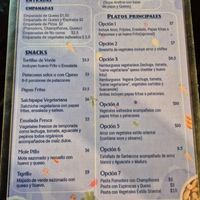 Vegetarian menu, only in Spanish at Restaurante Lucky in San Cristobal