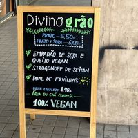 Today’s menu  at Divino Grão in Braga