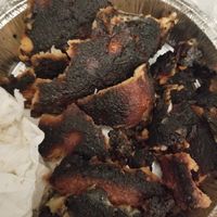 Leftover burnt pieces at Hot For Pizza in Richmond