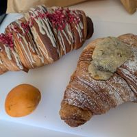 Raspberry and pistachio croissants at BEK in Southampton