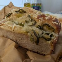 Cheese and jalapeño focaccia at BEK in Southampton