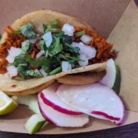 Vegan chorizo corn tortilla taco - legit one of the best taco's I've ever had! at Mary's Botanitas in Woodstock