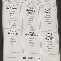 Juice menu at Ivie Juice Bar Draper in Draper
