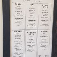 Acai menu at Ivie Juice Bar Draper in Draper