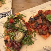 Vegan pizza slice at PinsinoGiusto - San Teodoro in San Teodoro