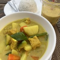 Yellow themed meal  at Coco Home Bar And Restaurant in Nong Khiaw