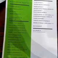 Vegan menu page 4/4 at Bombay Talkies in Kuala Lumpur