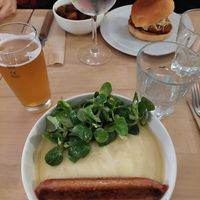 Aligot et saucisse at Bloomy Rive Gauche in Toulouse