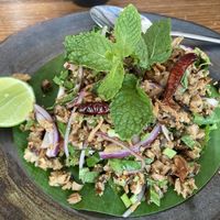 Mushroom laab  at Praneat  in Chonburi