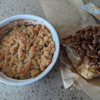 Apple crumble, sticky bun at The Compassionate Crumb in Mountain View