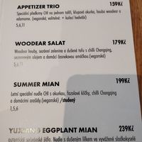 Menu of the day at Chi Xiao Mian in Prague