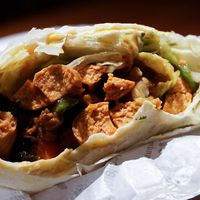 vegan bacon & cheese pizza at Vegan Taipei in Taipei