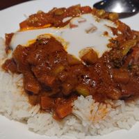 Vegetable curry rice with coconut milk at Vegan Taipei in Taipei