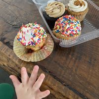 Sprinkle cupcakes, Vietnamese coffee cupcake, Biscoff cupcake   at Bakeshop in Washington