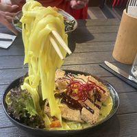 Hauptspeise- Green Curry mit flying noodles   at To1980 Vegan - Pempelfort in Dusseldorf