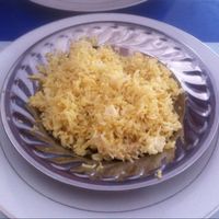 Saffron rice (15,000 kip) at Nisha Restaurant in Luang Prabang