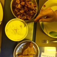 veggie samosa & pakora yum yum  at Nisha Restaurant in Luang Prabang