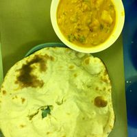 vegetable curry and naan bread. SPICY!  at Nisha Restaurant in Luang Prabang