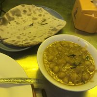 Vegan - chana masala and aloo paratha  at Nisha Restaurant in Luang Prabang