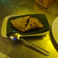 2 samossas for 10k kips. Not tasty. Lack of spices just potatoes at Nisha Restaurant in Luang Prabang