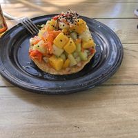 Vegan tostada  at Las Hijas de la Tostada in Cancun