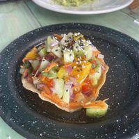 Tostada vegetariana fría  at Las Hijas de la Tostada in Cancun